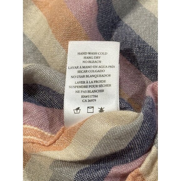 Rails Charli Linen Blend Rainbow Long Sleeve Button Down Shirt Women’s Small - Picture 11 of 14